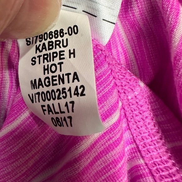 GapFit Women's Kabru funnel Neck hooded pink striped Long Sleeve Shirt sz XL GUC - Picture 6 of 7